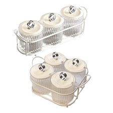 Pots d'assaisonnement avec support, récipients à épices, couvercle de