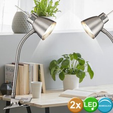 2x LED Comptoir Verrouillage Lampes Travail Chambre Flexo Spot Lumières Argent