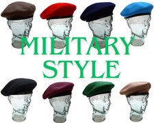 Army Béret Cap Style Militaire En Laine Chapeaux Tailles Et Couleurs Assorties