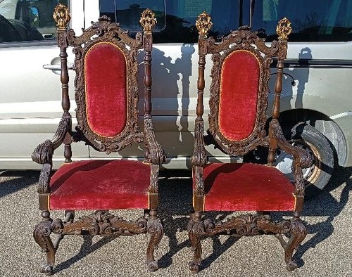 Paire fauteuils anciens - paire,
