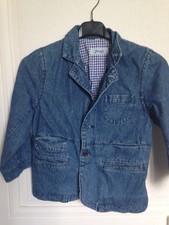 MAGNIFIQUE VESTE / BLAZER GARCON EN JEAN " JACADI " TAILLE 4 ANS IDEE CADEAU !