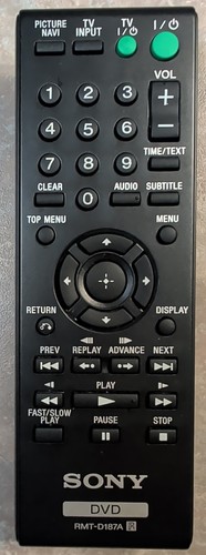 Sony rmt d187a dvd remote - rmt-d187a,