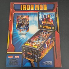 Flyer Affiche Publicitaire Flipper Stern Iron Man Vintage Pinball