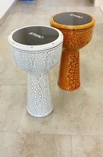 ETHNO 1657 M2 - DJEMBECK (djembe/doumbeck) En Housse, couleur blanc