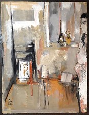 Cara Costea Philippe gouache sur papier signée datée 1958 art intérieur art  