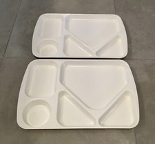 Plateaux Repas Télé Mélamine Blanc Cassé Vintage TBE