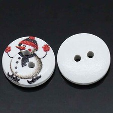 Boutons en Bois Rond Blanc 2
