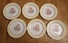 L’Amandinoise - Lot de 6 Assiettes Plates Motif Floral - Vintage 