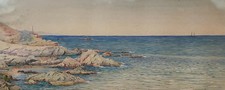 Côte rocheuse, Aquarelle
