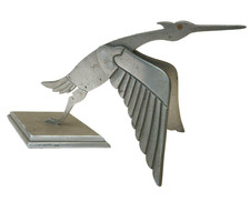 Tres Belle Mascotte Cigogne Hispano Suiza 18X10 Cm Auto ou Moto 1930-40