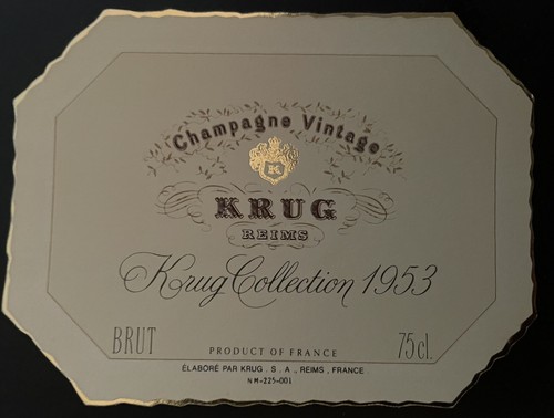 Une étiquette champagne - une,