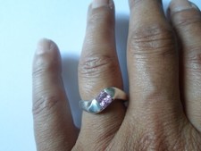 bague en argent massif, carré