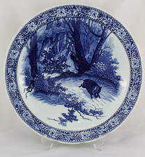 Assiette murale en céramique DELFTS Royal Sphinx scène chasse Pays-Bas vers 1...