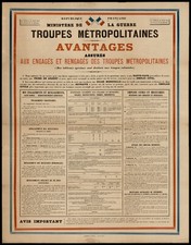 affiche originale troupes militaires métropolitaines (après 1919) 71x91cm