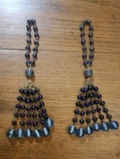 Paire de Décorations  D'Embrasses de Rideaux ou Clé en Perles Verre 