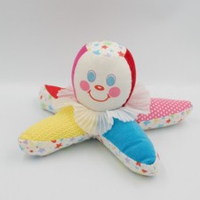 Ancien Doudou peluche clown étoile multicolore PLAYSKOOL - 25536