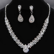  Ensemble De Collier Chute D'eau La Mariée Mariage Boucle D'oreille