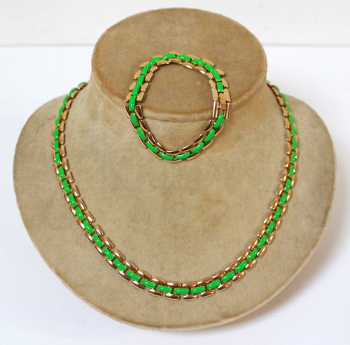 Parure vintage verte or - verte, et