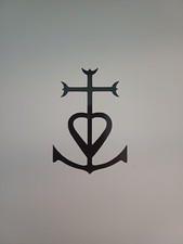 autocollant CROIX CAMARGUE  noir 7 cm sur 10 cm