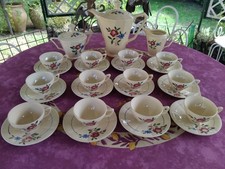 Service Café Thé x12 Cafetière Sucrier Pot Lait Digoin Sarreguemines Modèle 9183