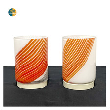 Lampes de chevet lampe orange vintage paire table verre Italie années 1970