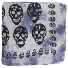Foulard en coton Têtes de mort 1 bleu noir foulard carré