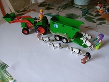 playmobil tracteur avec remorque + personnages ( be)