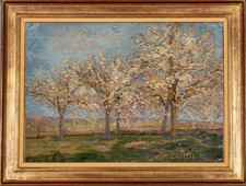 HENRI LAFFITE (1885-1977) HSC CERISIERS EN FLEURS A BEAULIEU SIGNEE 1910 (178)