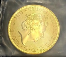 ⚜️RARE 1 OZ OR 24K 100 POUNDS BRITANNIA ?? 2022 DÉCÈS DE LA REINE 31,104 GR⚜️