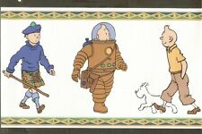 TINTIN   extrait  de frise(18 x29,5 cms) replastifiée    de revêtement mural  