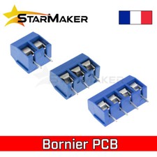 Bornier à vis 2, 3, 4 broches - 5 à 20 pcs - Borne pin à souder bleu PCB 5mm