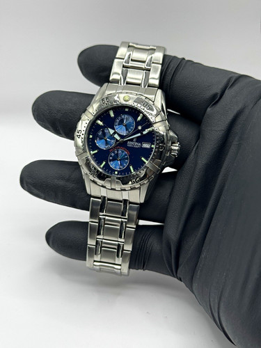 Festina blue dial date - blue, w/