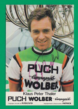CYCLISME carte cycliste KLAUS PETER THALER équipe PUCH WOLBER 1981 Signée