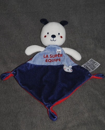 Doudou plat ours bleu - plat,