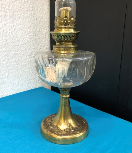 Old kerosene lamp art nouveau - kerosene,