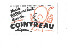 Buvard publicitaire  thème alcool fort Cointreau signé Jean A. Mercier Pierrot