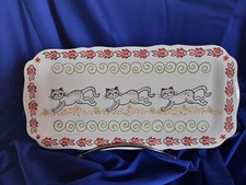 Plat à cake faience décor