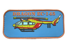 ECUSSON PVC SECURITE CIVILE DRAGON EC-145 HELICOPTERE SCRATCH AU DOS
