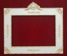 Wood Frame Gold Beige Leaf X