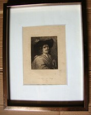 Portrait Homme GRAVURE Eau Forte ADOLPHE LALAUZE XIX°