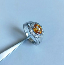 Bague halo ovale citrine