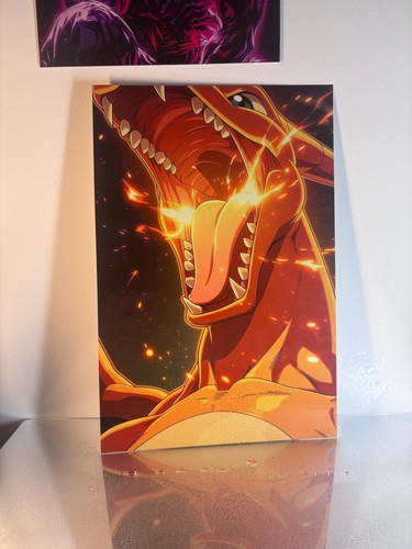 Poster metal dracaufeu pokemon - dracaufeu,