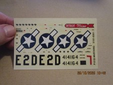 Décal 1125 pour maquette 1/48e P-51D MUSTANG MONOGRAM années 60/70 complète