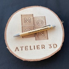 Stylo bille bois gravure - bille, en