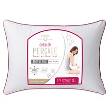 My Lovely Bed - Oreiller Percale 100% Coton - Doux et Gonflant - Confort Moelleu