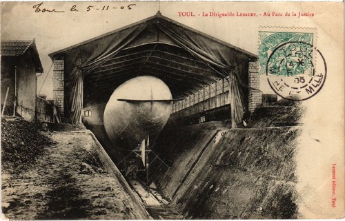 Cpa toul dirigeable lebaudy - toul,
