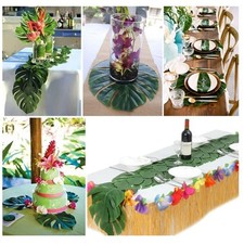 24 pièces feuilles monstera réalistes grand palmier tropical artificiel pour d