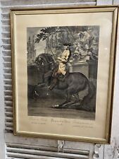Ancienne Gravure Johann Elias Ridinger Parade Du Cheval + Cadre Bois Doré #B557
