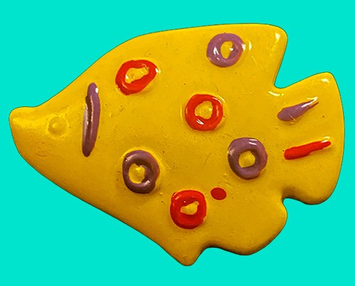Broche poisson jaune - poisson,