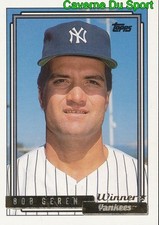 341 BOB GEREN YANKEES TOPPS GOLD WINNER BASEBALL CARD 1992